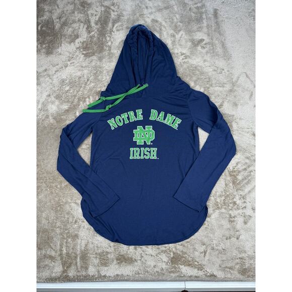 Women's Colosseum Navy Notre Dame Fighting Hoodie Long Sleeve Small - Picture 2 of 7